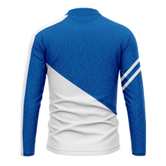 サッカ 1/4 ジップ ジャケット水色