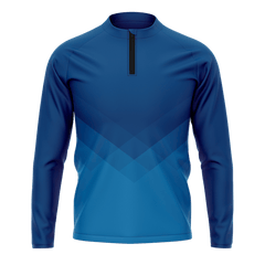 昇華 1/4 ジップ ジャケット 青