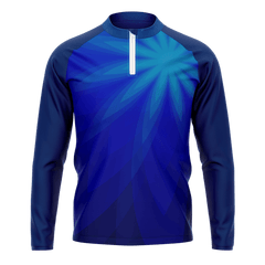 1/4 ジップ ジャケット 青