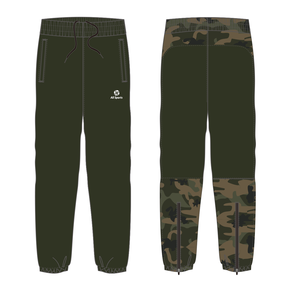 昇華フルオーダーピステパンツ 迷彩緑