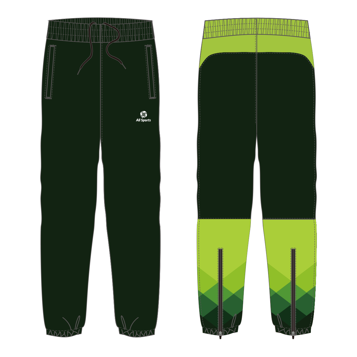 昇華フルオーダーピステパンツ 緑