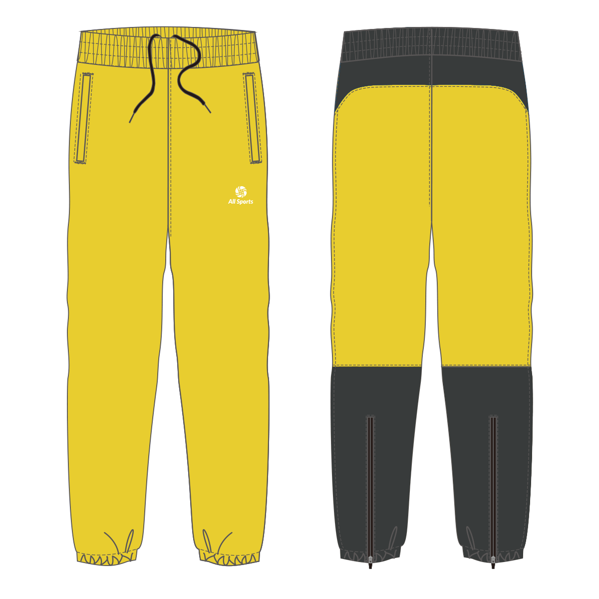 昇華フルオーダーピステパンツ 黄黒