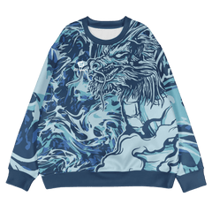 昇華スウェットシャツ 青 模様