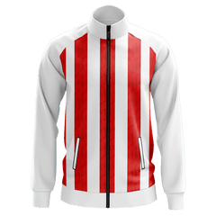 白赤ストライプ 昇華 スポーツ ジャケット