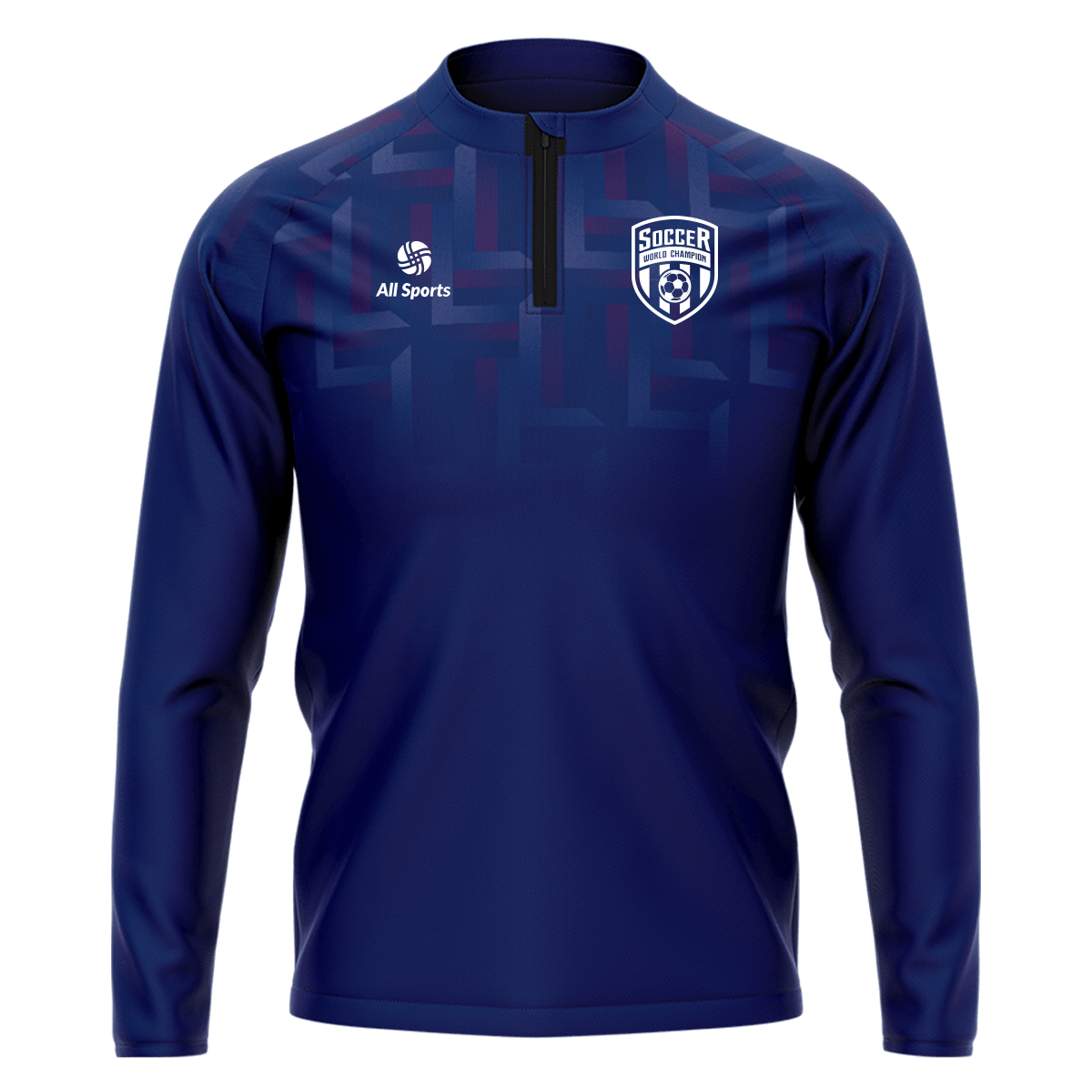 昇華 1/4 ジップ ジャケット 海軍ブルー