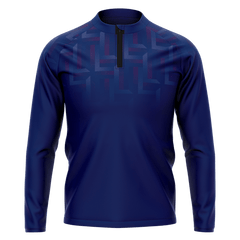 海軍ブルー1/4 ジップ ジャケット