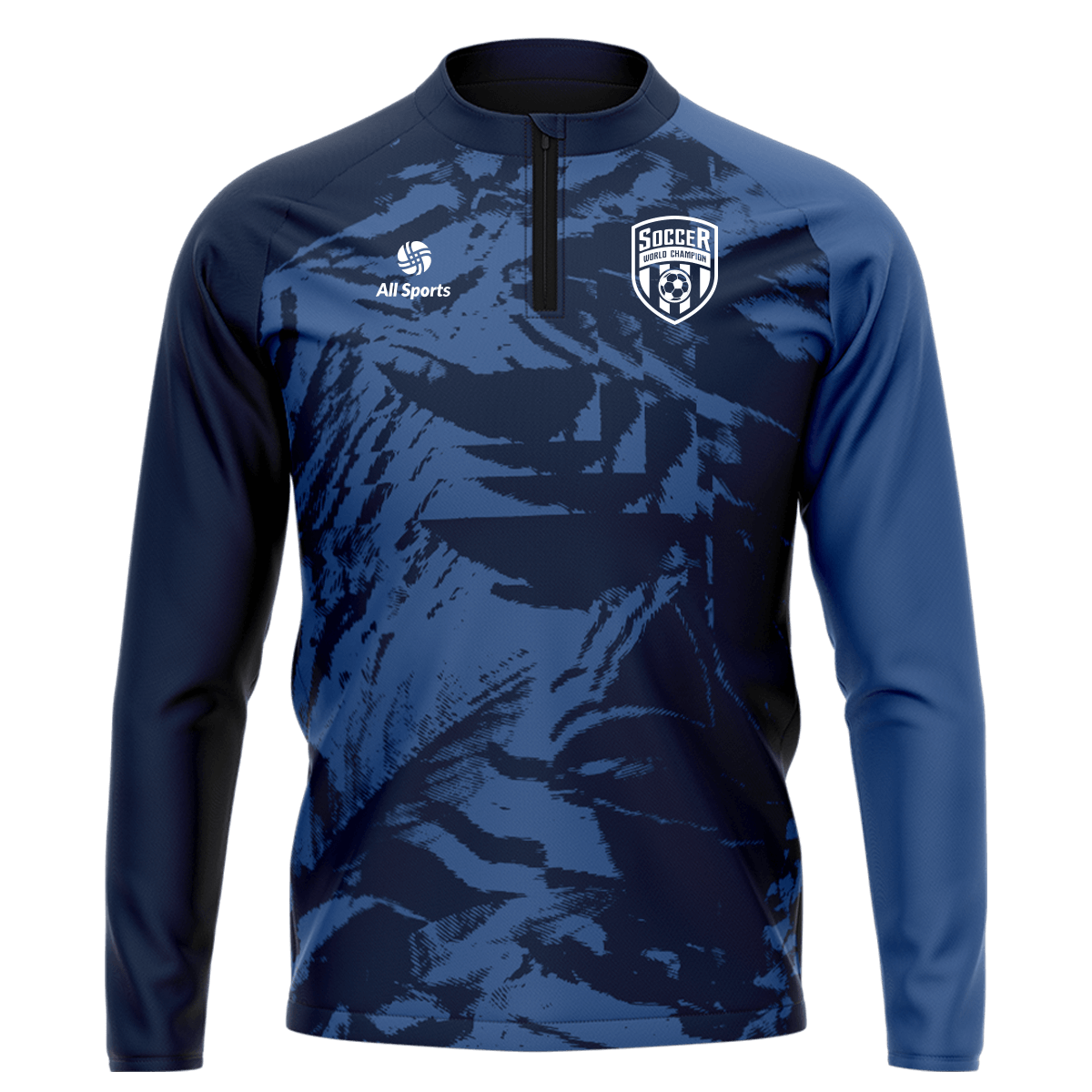 昇華 1/4 ジップ ジャケット 海軍ブルー