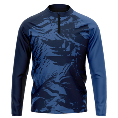 昇華 1/4 ジップ ジャケット 海軍ブルー 迷彩