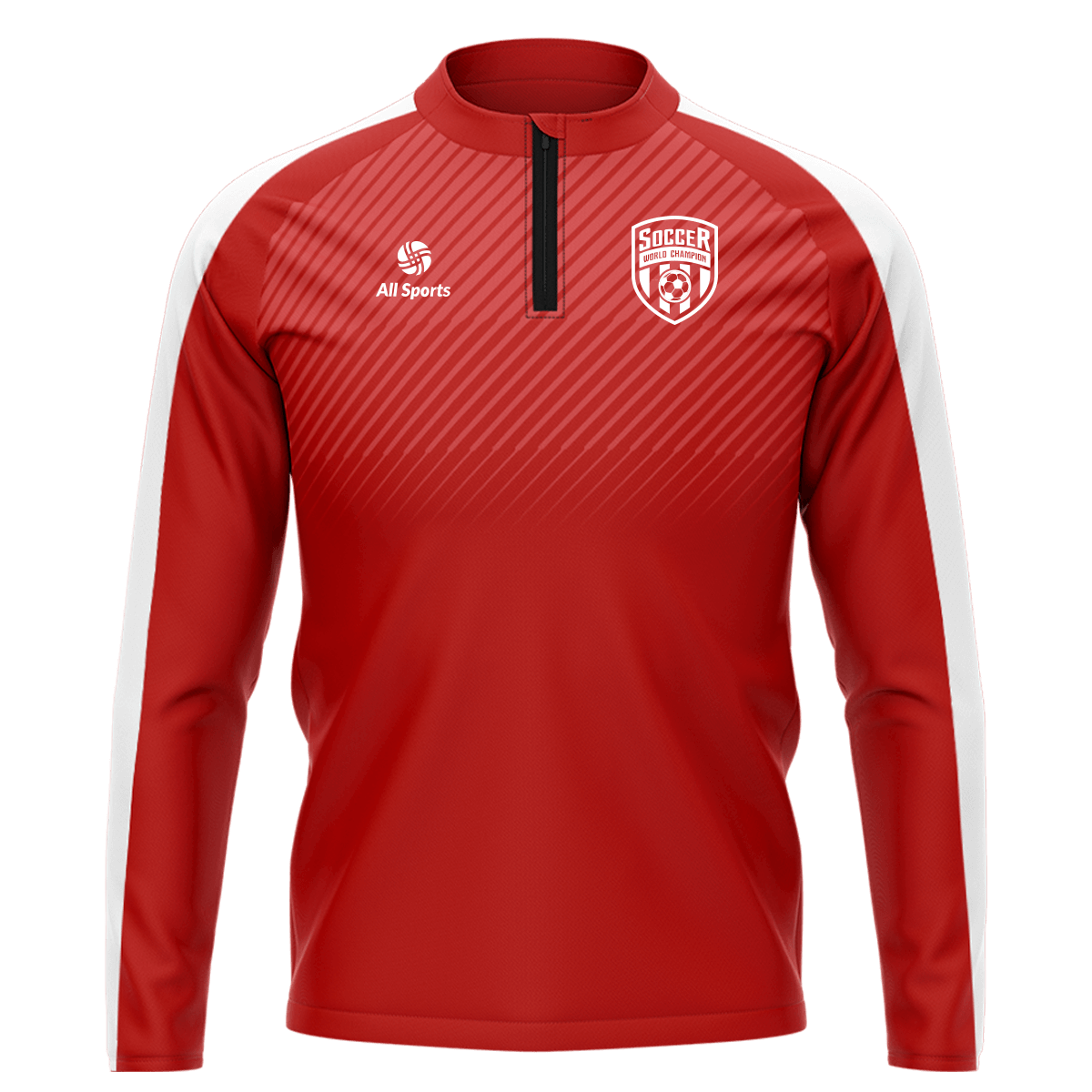 昇華 1/4 ジップ ジャケット 赤