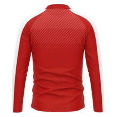 赤 1/4 ジップ ジャケット