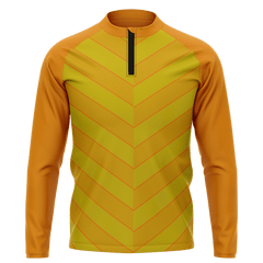 オレンジ 昇華 1/4 ジップ ジャケット