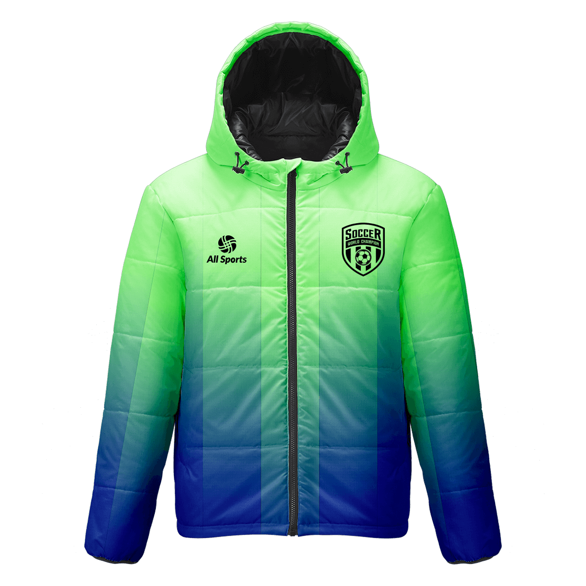 昇華 中綿 ジャケット 緑青 グラデーション