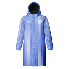 冬 昇華 中綿 ロングコート 青