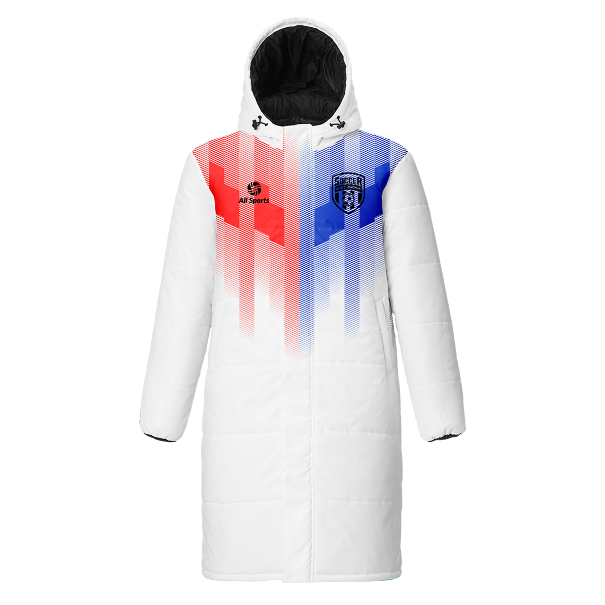 昇華 中綿 ロングコート 白