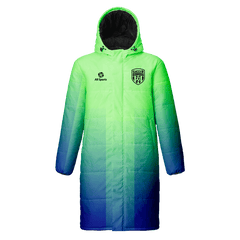 昇華中綿ロングコート 冬 緑青