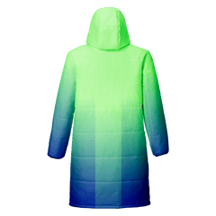 冬 昇華 中綿 ロングコート 緑青