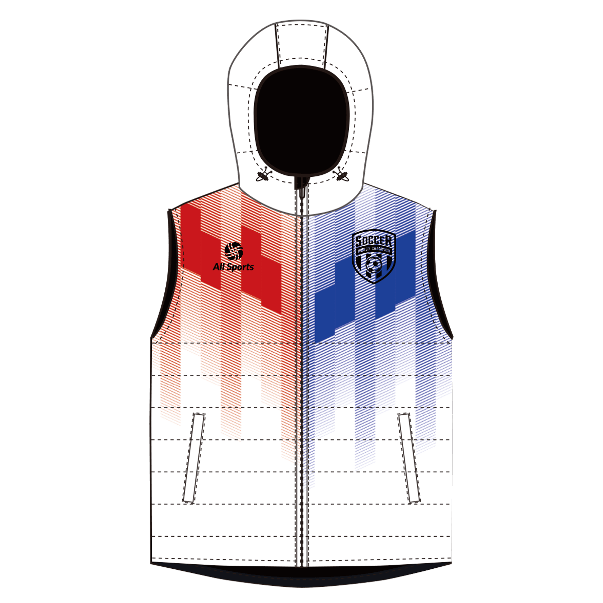 昇華 中綿のベスト 白