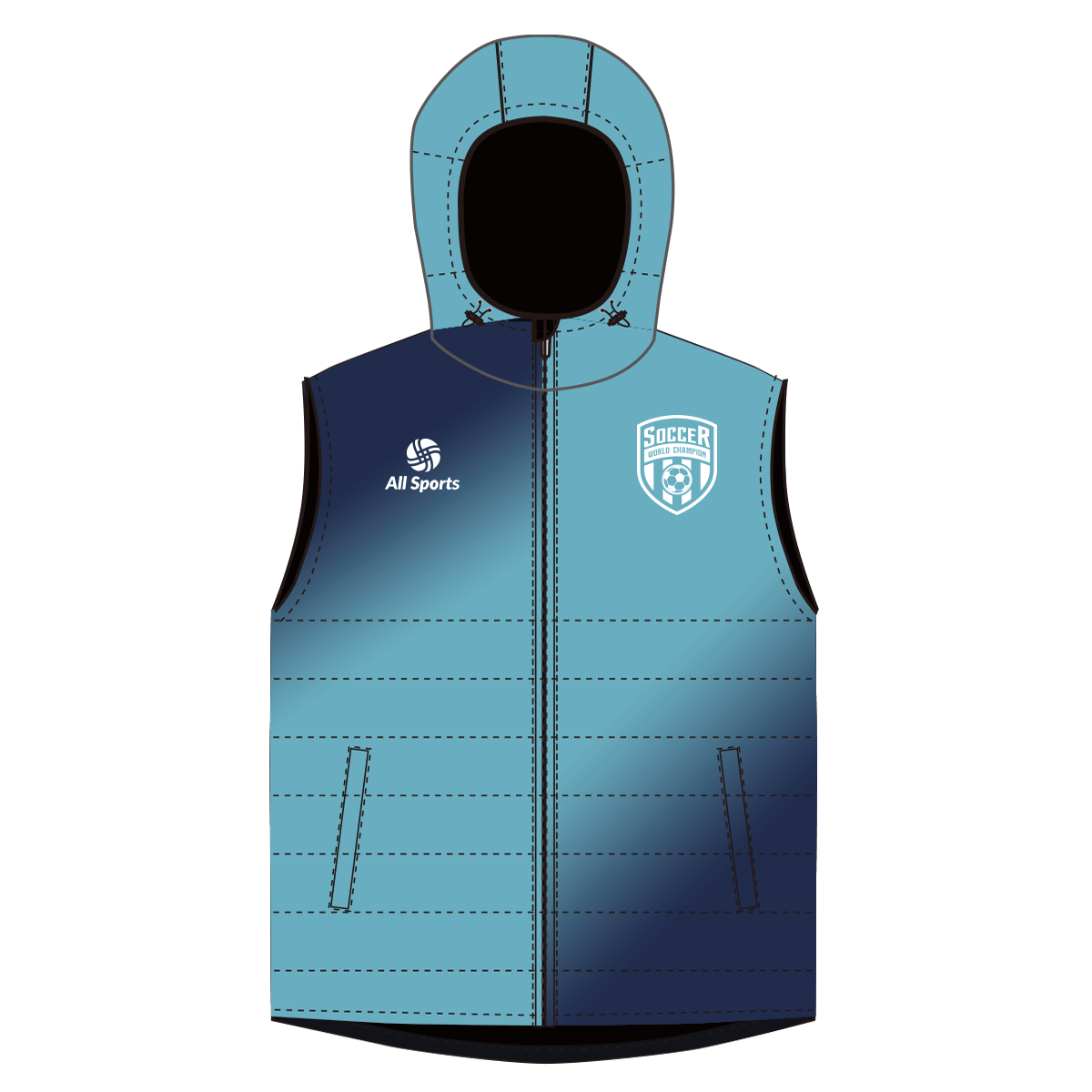 昇華中綿のベスト 冬 防寒