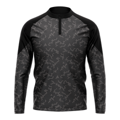 サッカ 1/4 ジップ ジャケット 黒