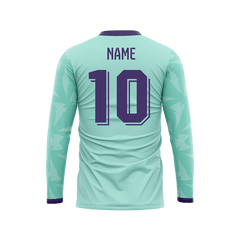 水色 サッカー 長袖 シャツ