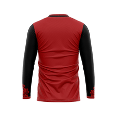 黒赤 サッカー ユニフォーム 長袖