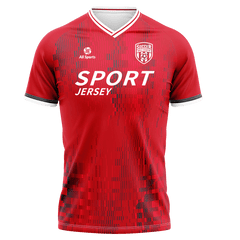 サッカー ジャージ赤 しま模様