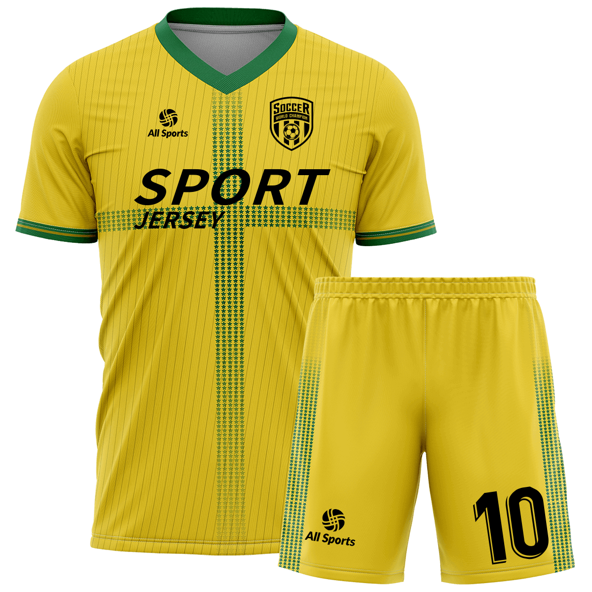 黄色線 サッカー ユニフォーム