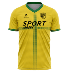 サッカー t シャツ黄色線