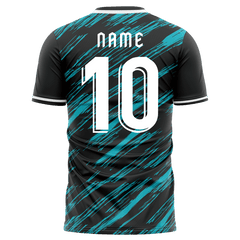 サッカー 黒と青斜線 ユニフォーム