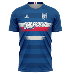 サッカー ユニフォーム 青縞