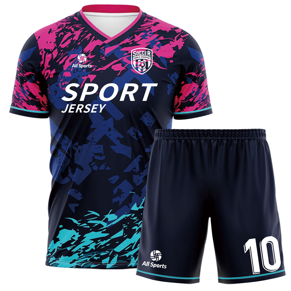 All Sports,昇華 サッカー ユニフォーム,上下セット,青,オリジナル ユニフォーム