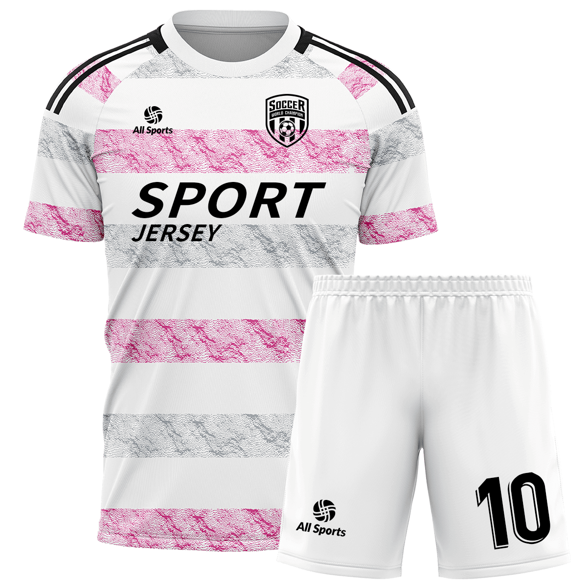 All Sports,昇華 サッカー ユニフォーム,上下セット,白,オリジナル ユニフォーム