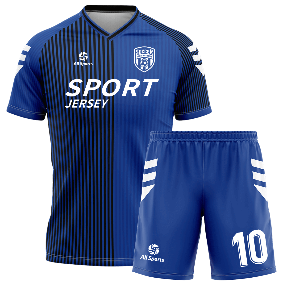 縦縞ユニフォーム 昇華 青