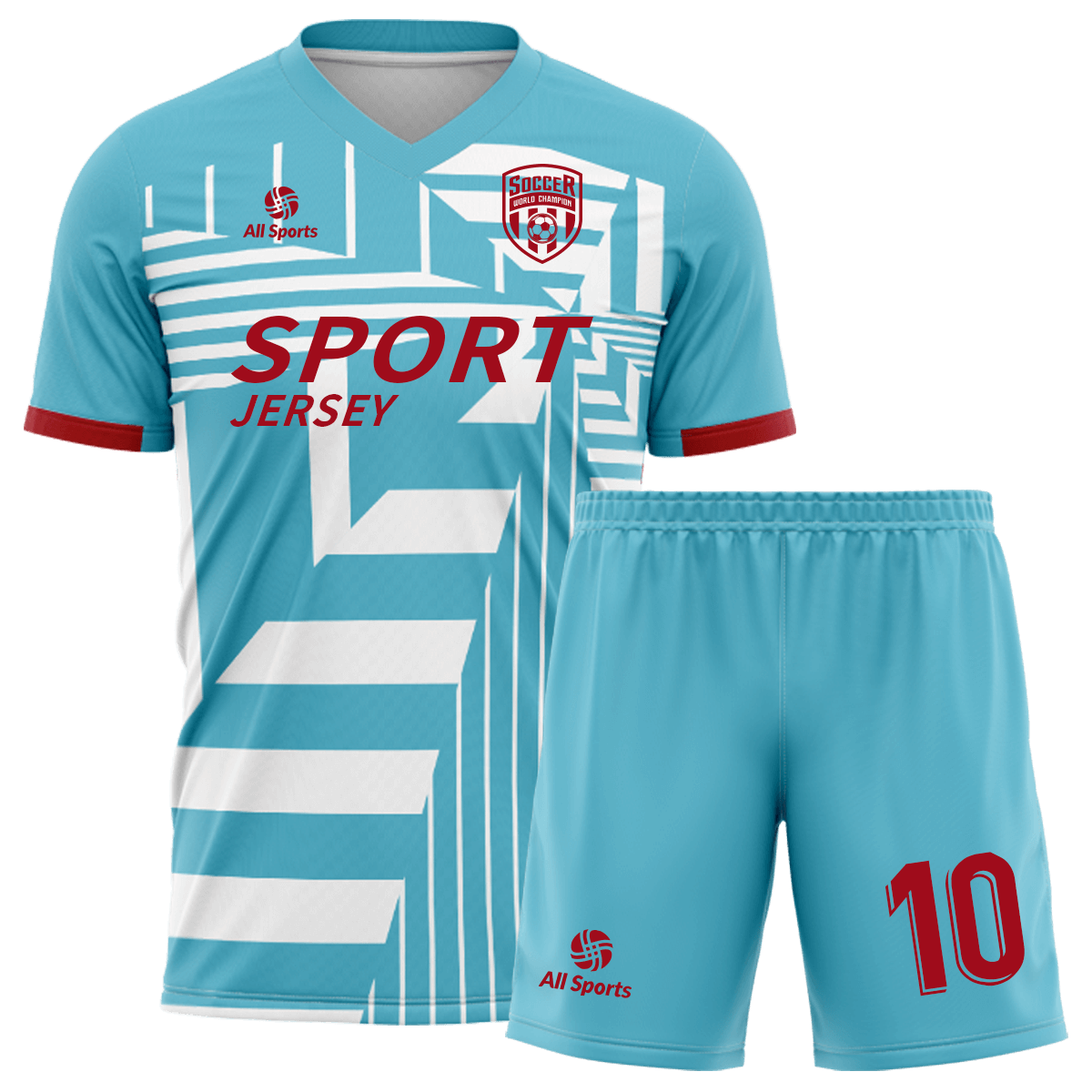 水色 サッカー ユニフォーム