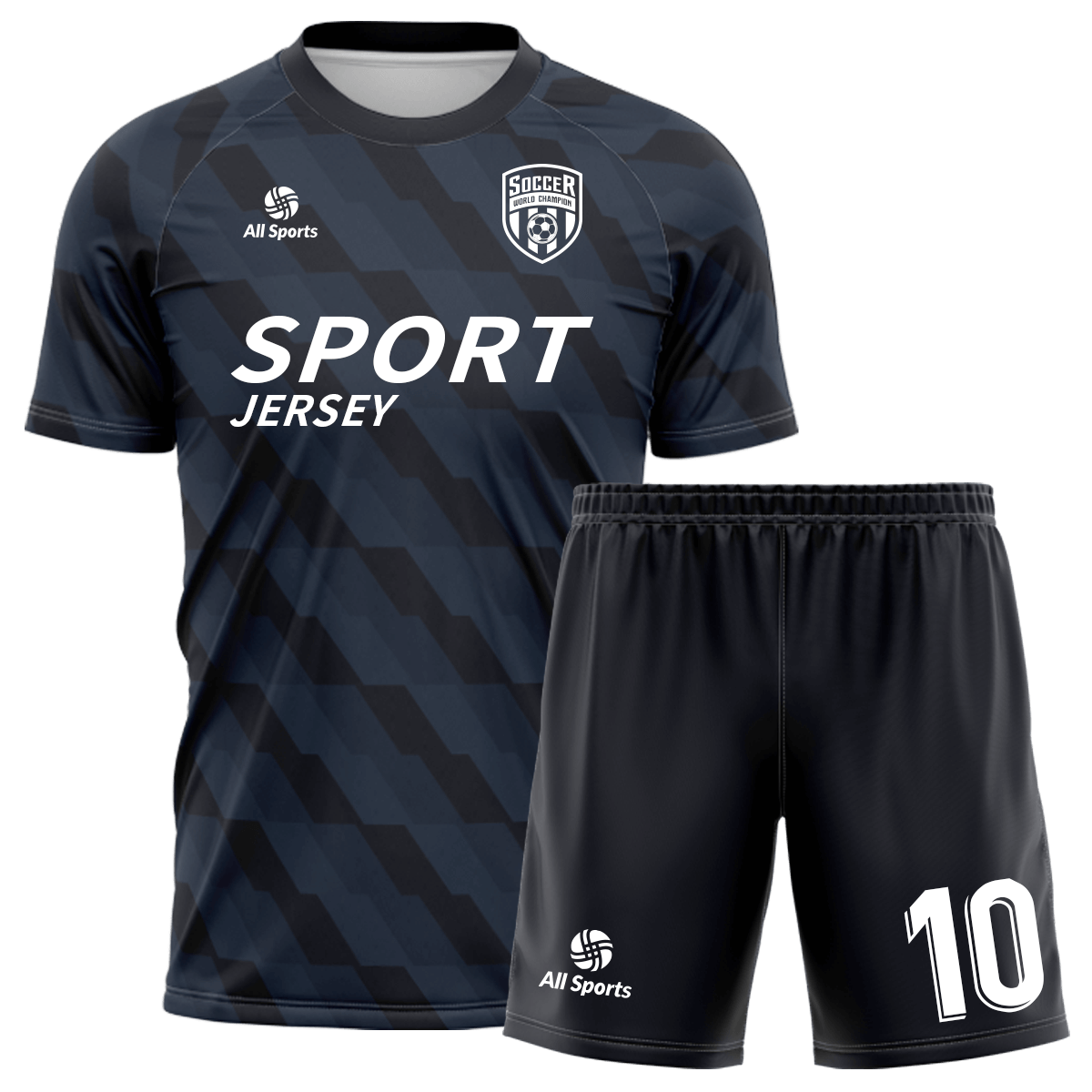 サッカー ユニフォーム 青黒