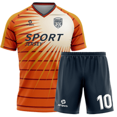 サッカー オレンジ 黒 ユニフォーム