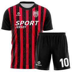 赤黒 サッカー ユニフォーム