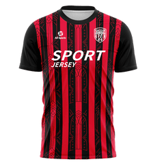 赤縦じま ユニフォーム サッカー