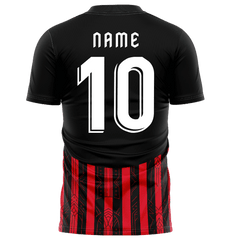 サッカー 黒と赤 ユニフォーム