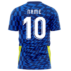 サッカー 青い ユニフォーム