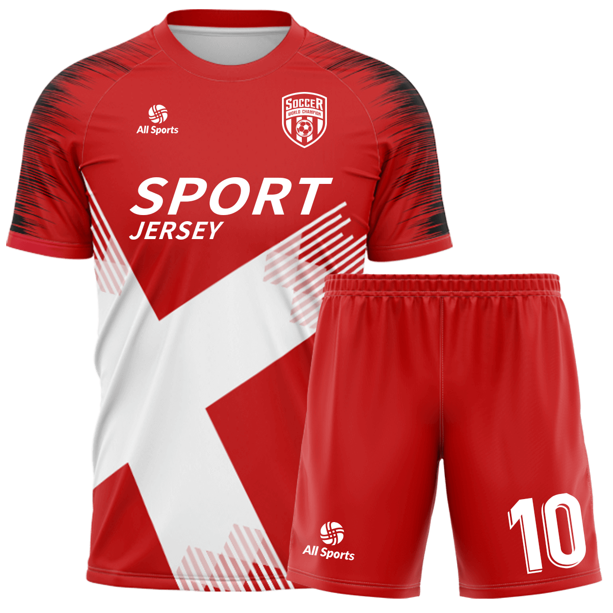 赤 サッカー ユニフォーム
