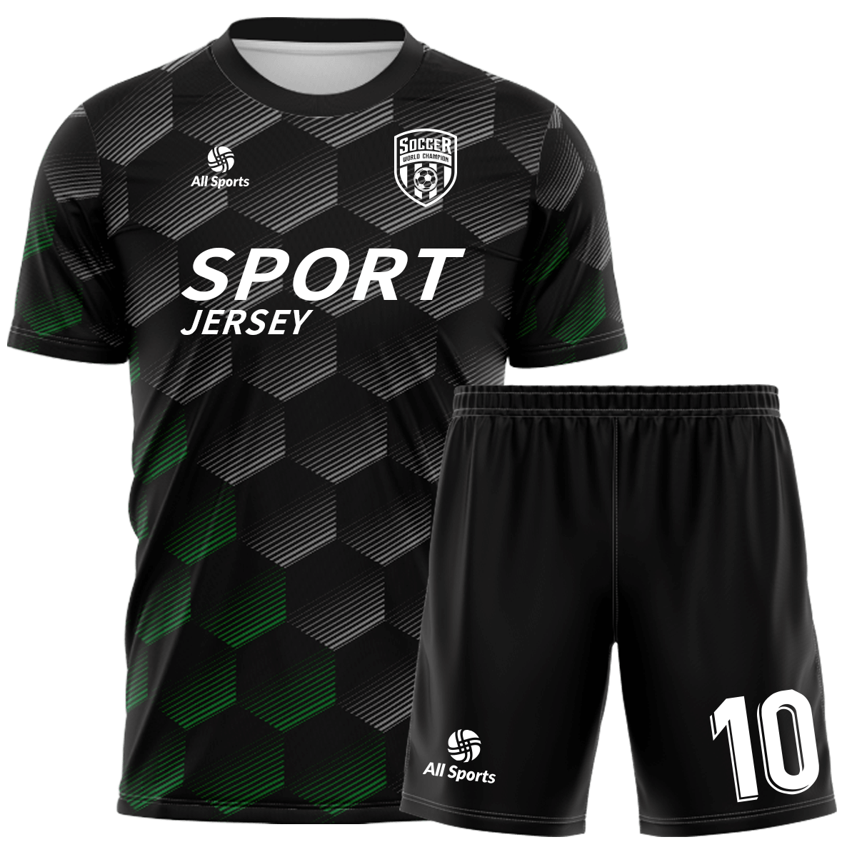 黒 サッカー ユニフォーム 上下