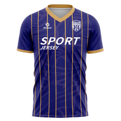 サッカー ユニフォーム 青 縦縞