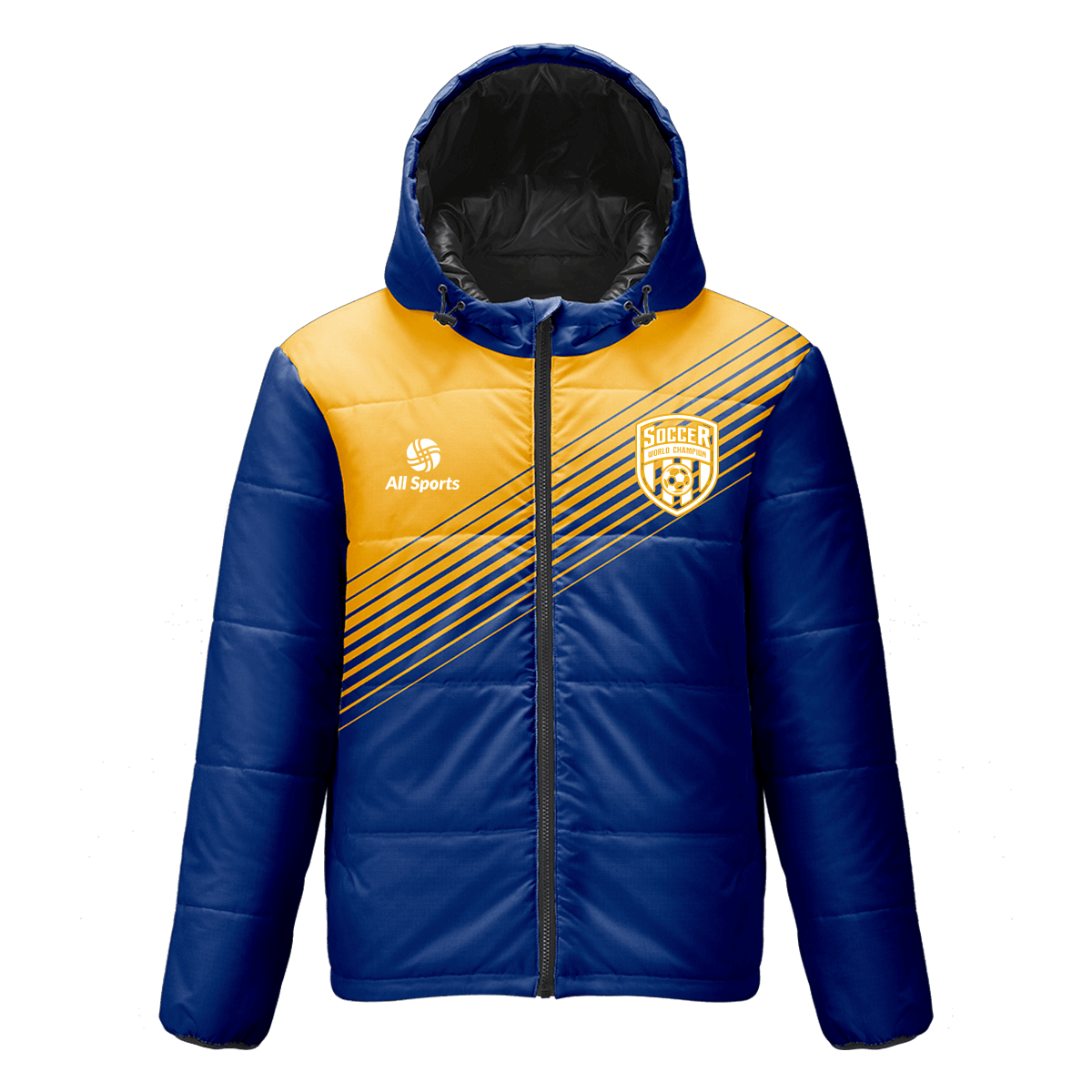 ジャケット 冬 メンズ 昇華 中綿 ジャケット,青