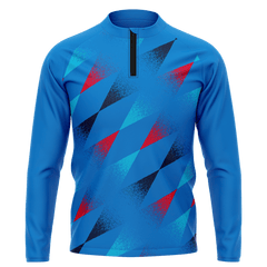 昇華 1/4 ジップ ジャケット 青