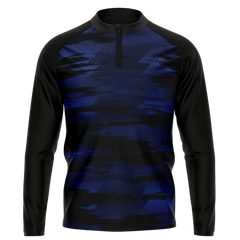 1/4 ジップ ジャケット 黒 迷彩