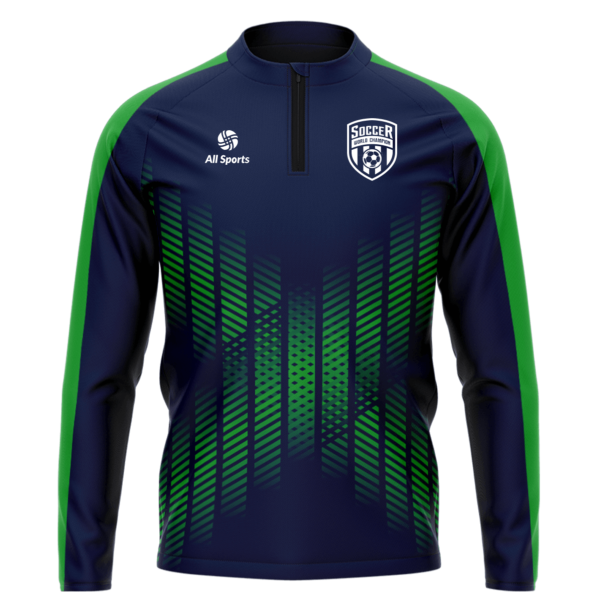 昇華 1/4 ジップ ジャケット 海軍ブルー