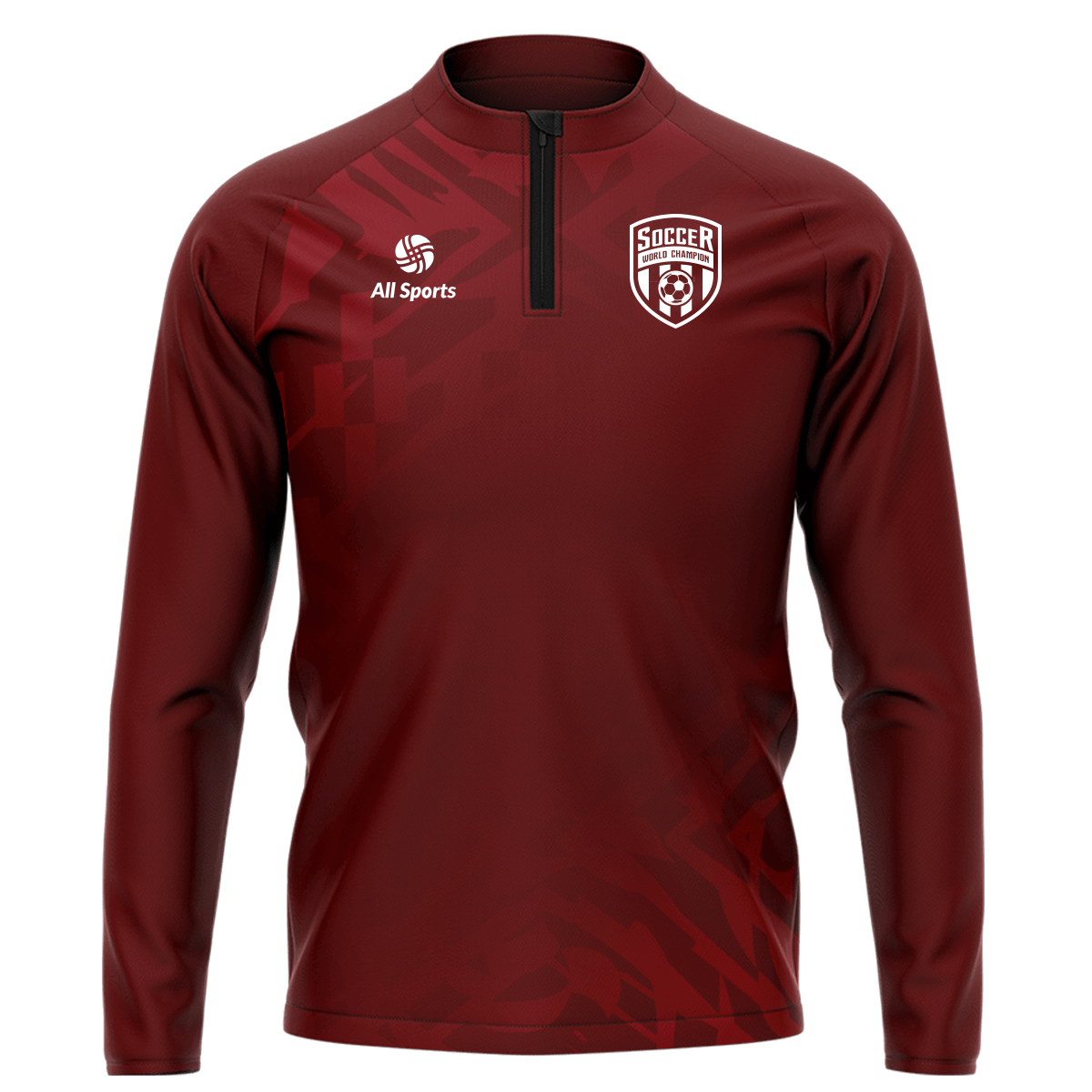 昇華 1/4 ジップ ジャケット 暗赤色