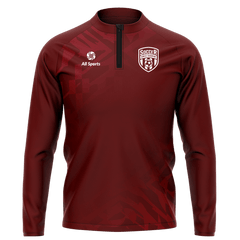 昇華 1/4 ジップ ジャケット 暗赤色