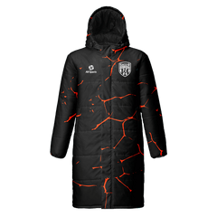 おしゃれ メンズ 冬 服 昇華 中綿 ロングコート 黒